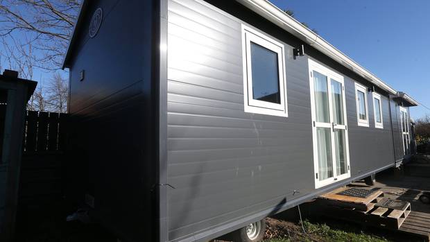 This tiny house on wheels is at the centre of a dispute between council, builders and the Ministry of Business Innovation and Employment. Photo / Scott Hammond, Supplied