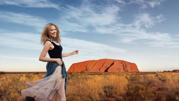 Kylie visited Uluru for the first time while filming the project. Photo / Supplied