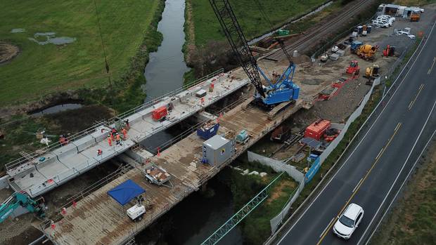 New spans in place on Bridge 105.