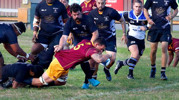 Matt Ashworth scores try number two for Kaierau in a game that 2018 grand finalists Pirates would rather forget. Photo / Bevan Conley