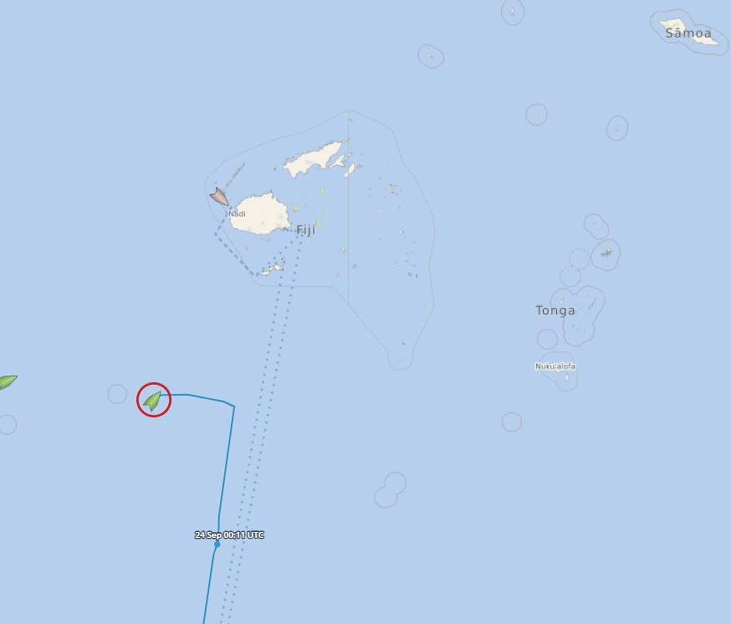 The Pacific Explorer diverted to a distress call at around 1am on Monday morning. Photo / Shiptracker.com
