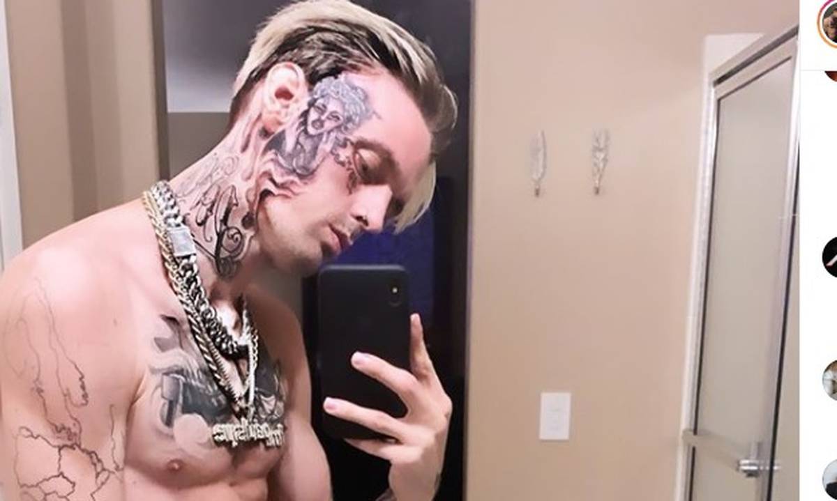 Troubled Star Aaron Carter Live Streams Getting Shock Face Tattoo