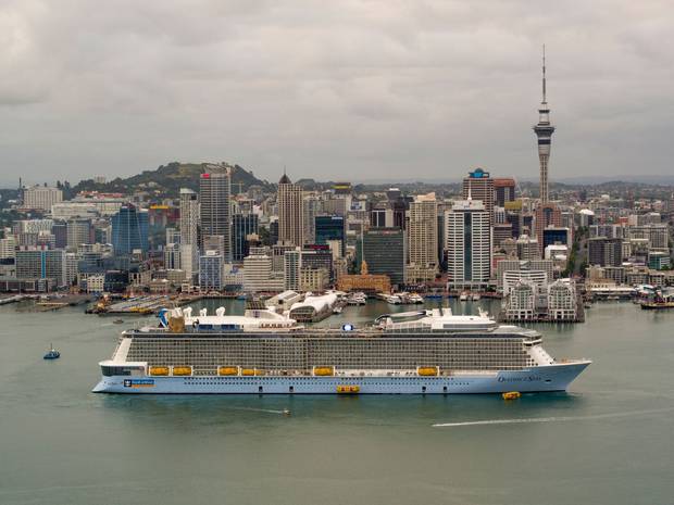 The Ovation of the Seas arrives in Auckland in December 2017.