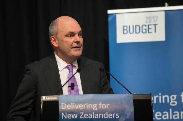 Former Finance Minister Steven Joyce during his Budget 2017 presentation at Parliament. Photo / Mark Mitchell