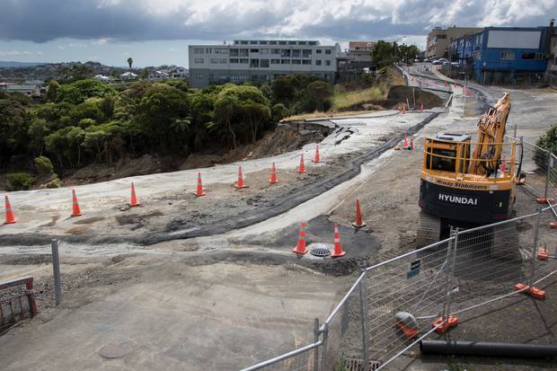 The Birkenhead carpark destroyed as a result of two slips in 2017. Photo / File