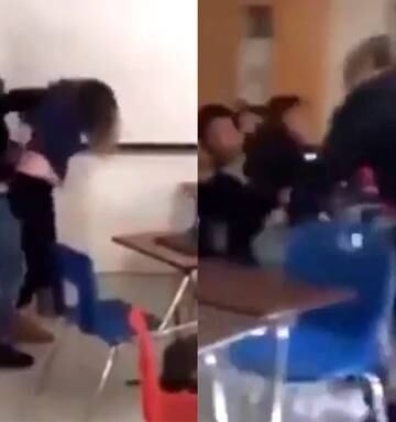 Watch Shocking Moment Teacher Throws Flurry Of Punches At Student