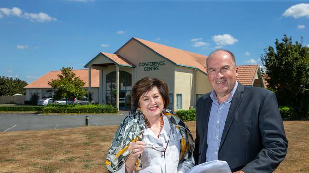 WRAL chief executive Mark Morgan and Jet Park owner Liz Herrmann will work together to turn Hamilton Airport Hotel into a top class hotel and conference centre. Photo / Supplied
