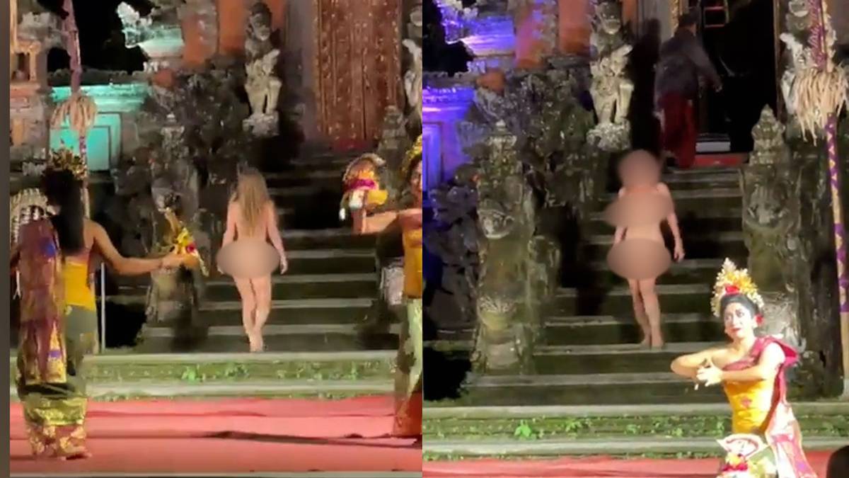 Turista alemana se desnuda en actuación en templo de Bali