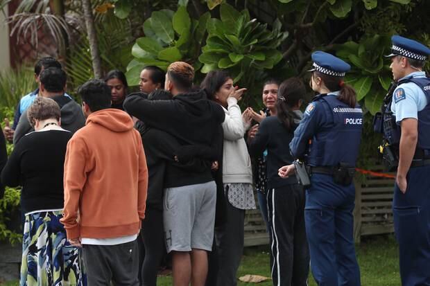 There were harrowing scenes of grief outside the scene of the fatal fire. 