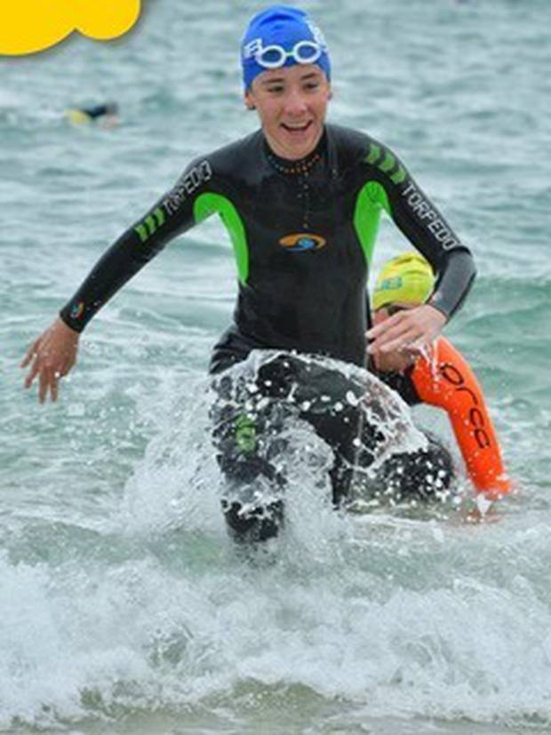 Whanganui teenager Andrew Hay finished fifth in his age group on debut in the Harcourts Cooper and Co Double Auckland Harbour Crossing on Saturday.