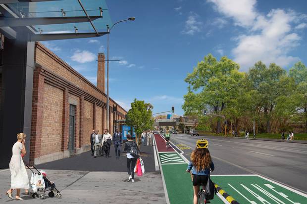 Artist's impressions of the Victoria St cycleway in Auckland CBD, looking towards Beaumont St. Photo / Supplied