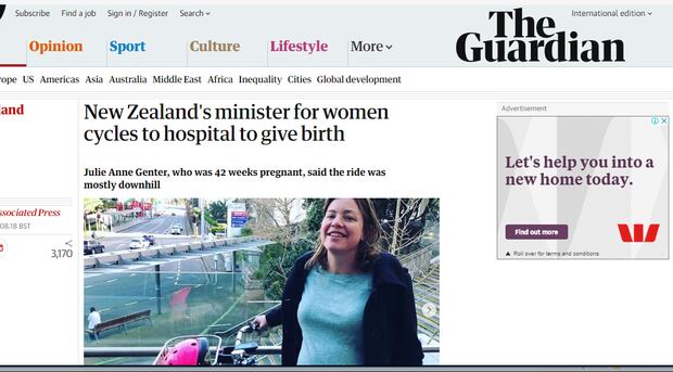 Julie Anne Genter's feat of biking to hospital to give birth is making headlines around the world.