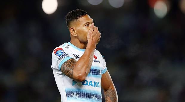 Israel Folau could have his contract with Australian Rugby torn up over comments he made on social media last week. Photo / Getty