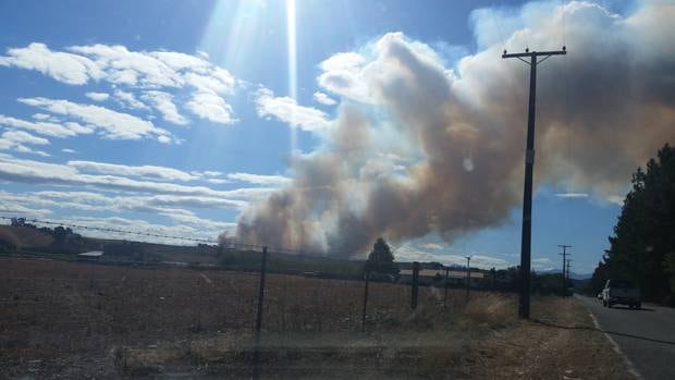 Plumes of smoke clouded the area as the fire began yesterday afternoon. Photo / supplied.