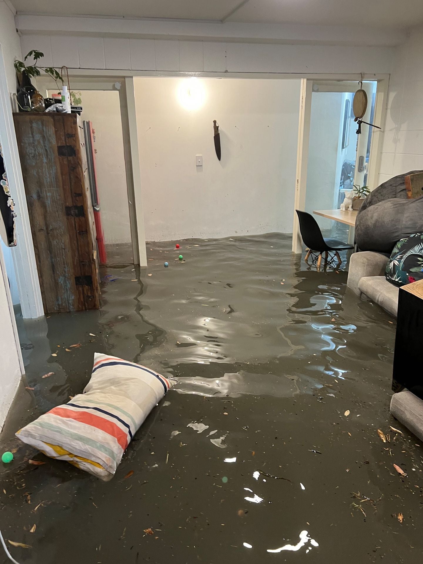 flooded house interior