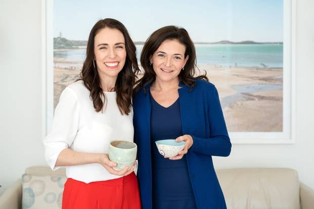 Prime Minister Jacinda Ardern with Facebook's chief operating officer Sheryl Sandberg in New York. Photo / Supplied