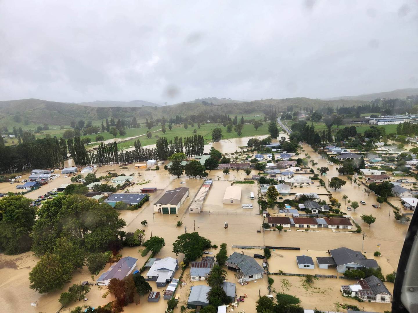 Aerial photographs reveal the extent of damage in storm-ravaged Wairoa. Photo / Hawke's Bay Civil Defence