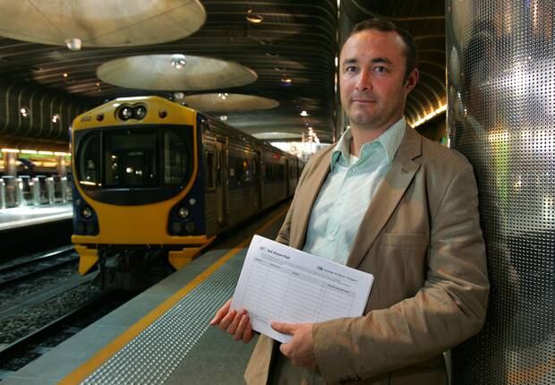 Jon Reeves, from public transport lobby group Campaign For Better Transport, wants trains to run from Britomart to Auckland Airport. Photo / Brett Phibbs
