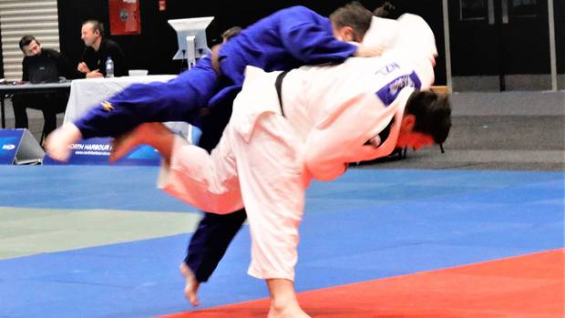 Teenage Whanganui heavyweight judoka Keightley Watson (white) has a busy itinerary this year earning valuable world ranking points.