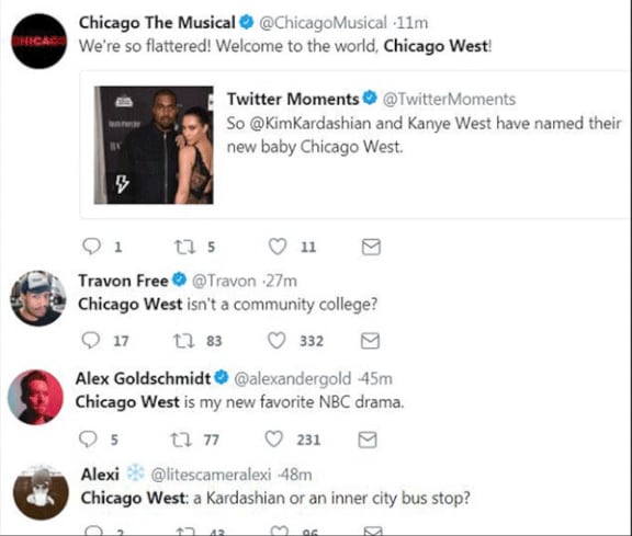 Kim S Baby Name Chicago West Sparks Meme Madness On Social Media Nz Herald