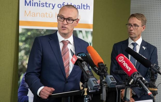 Health Minister David Clark, left, and the Director-General of Health Dr Ashley Bloomfield during their update to the media on the response to COVID-19 a few days ago. Photo / File