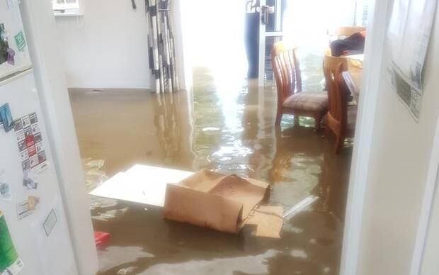 Floodwaters surged through Kerry and Malcolm Neilson's home in Gore. Photo / Neilsons via RNZ