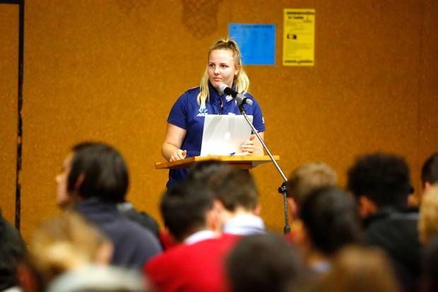 While home Watkin has taken the time to speak to Whanganui high schools about her rise to international cricket. Photo/ Bevan Conley 
