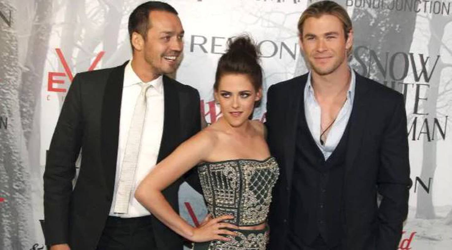 Rupert Sanders with Kristen Stewart and Chris Hemsworth at the premiere of Snow White & the Huntsman in Sydney. Photo / AP