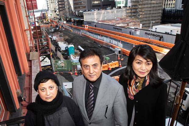 Shobhana Rachana Ranchhodji, Sunny Kaushal and Bo Manoonpong have all have been affected by the CRL construction. Photo / Jason Oxenham 