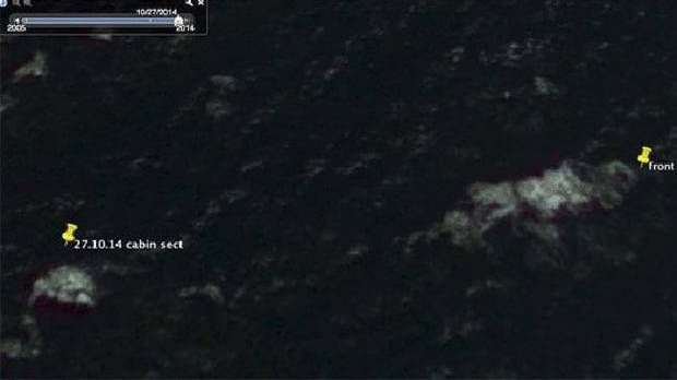 What appears to be a piece of the front cabin can be seen south of Rodrigues Island, also close by. Photo / Supplied