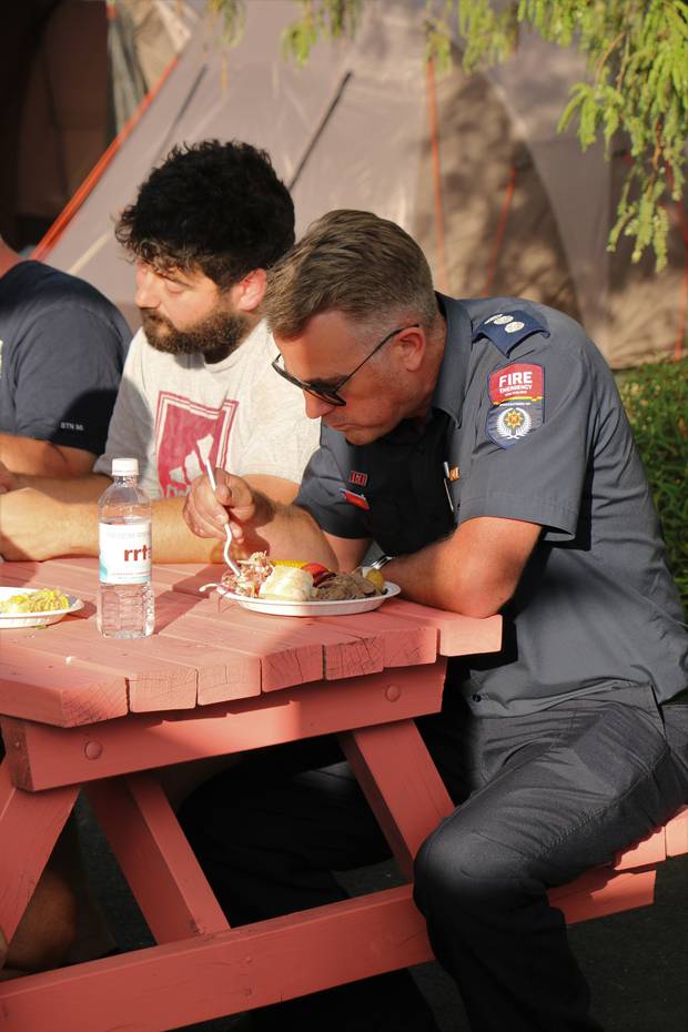 The Rapid Relief Team volunteers served breakfast, lunch and dinner for firefighters. Photo / Supplied