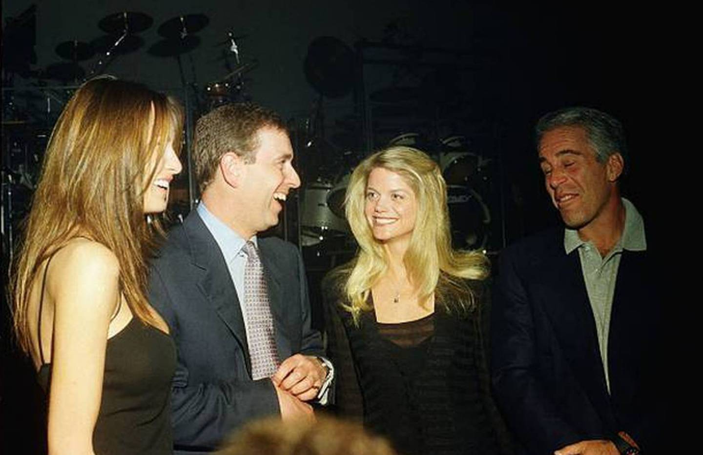Melania Trump, Prince Andrew, Gwendolyn Beck and Jeffrey Epstein at a party at the Mar-a-Lago club, Palm Beach, Florida, February 12, 2000. Photo / Getty Images