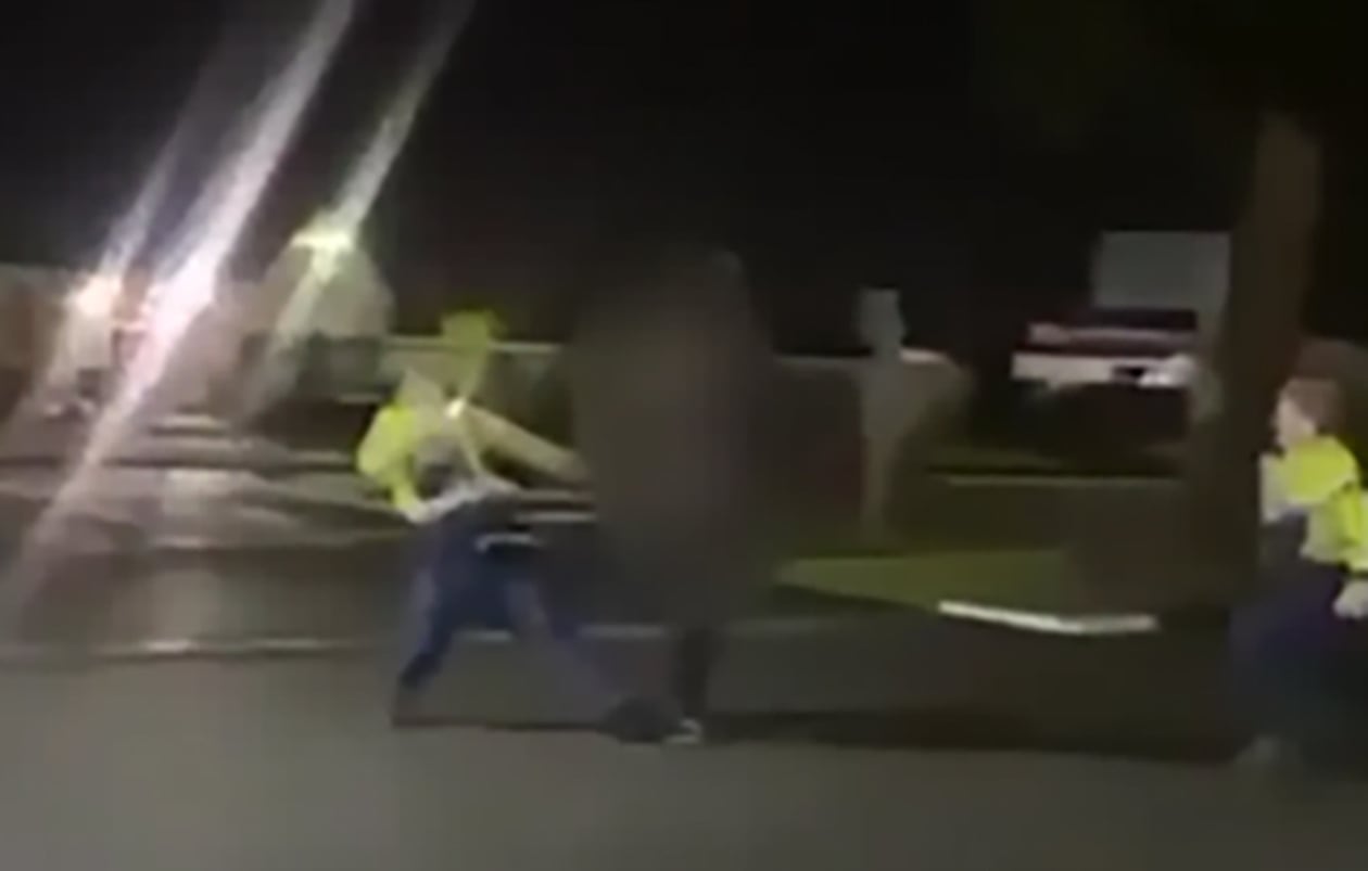 Watch: Police officer repeatedly punched in the head at Auckland gas station