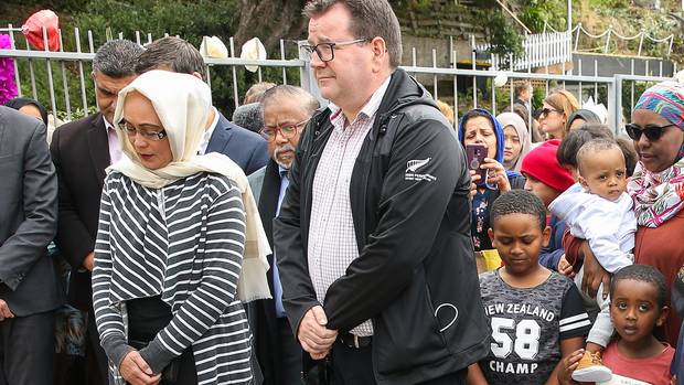 Grant Robertson at the Kilbirnie Mosque on March 17, 2019 in Wellington. Photo / Getty