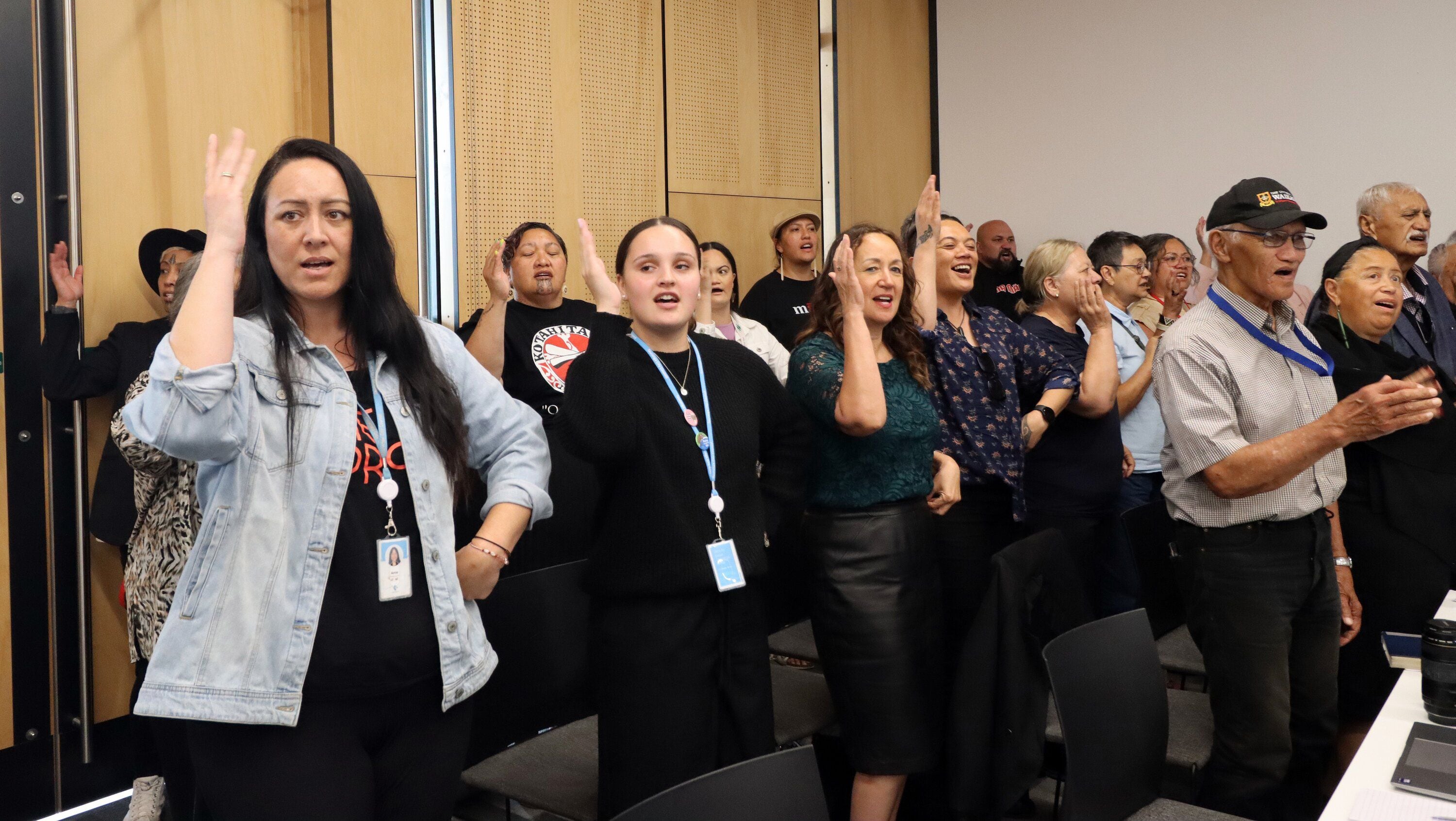 Public gallery of a Tauranga City Council meeting on 10 December 2024. Council was discussing the appointment of tangata whenua appointments to council committees. Photo / Alisha Evans