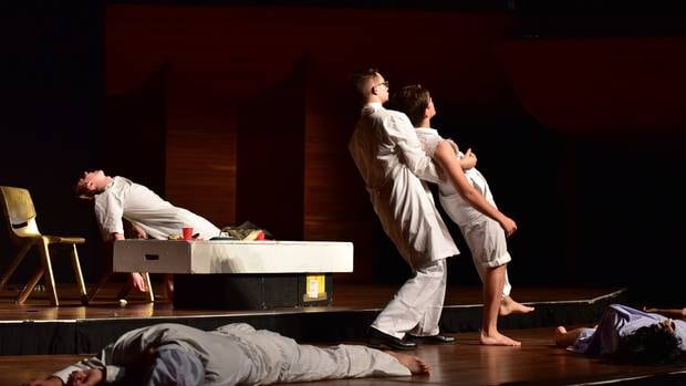 WhangÄrei Boys' High School students from Shakespeare Globe Centre New Zealand's 2018 National Festival. Photography: Memory of Light.