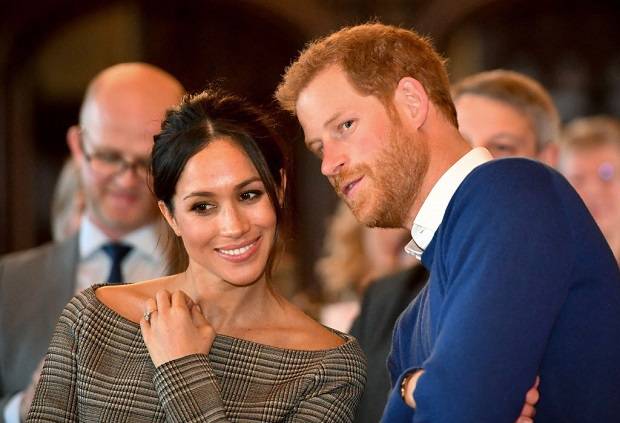 Prince Harry and Meghan Markle in Cardiff Castle. Photo / Getty Images