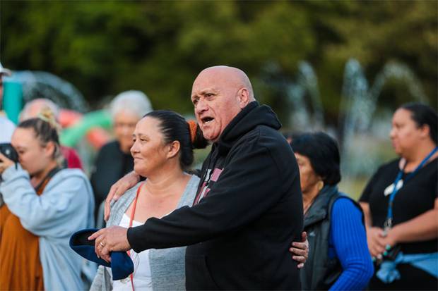 Lynsey Abbott, One Voice Community Services founder and Hastings District Councillor Henare O'Keefe. Photo / Paul Taylor