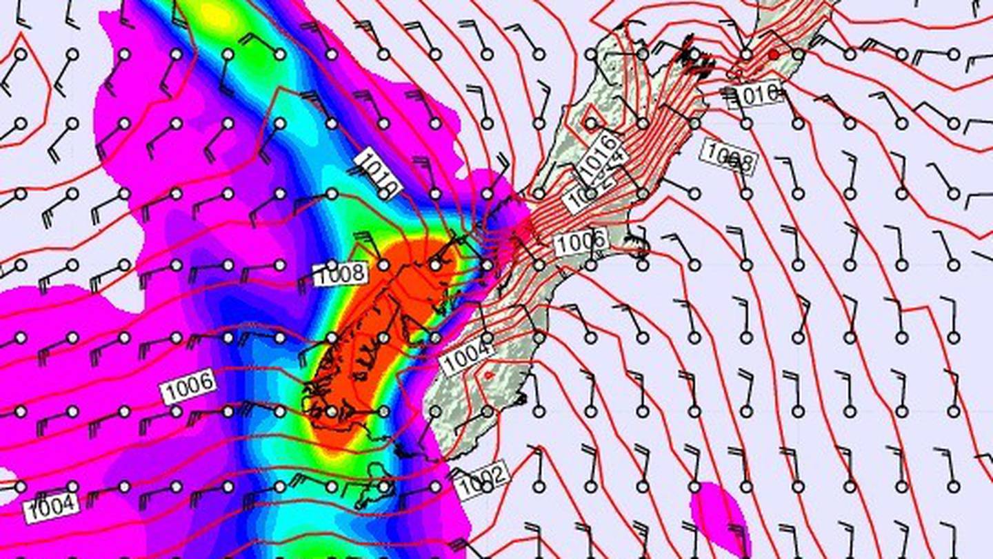 预计从周二下午到周三，恶劣的天气将袭击南岛。 照片/ Metvuw