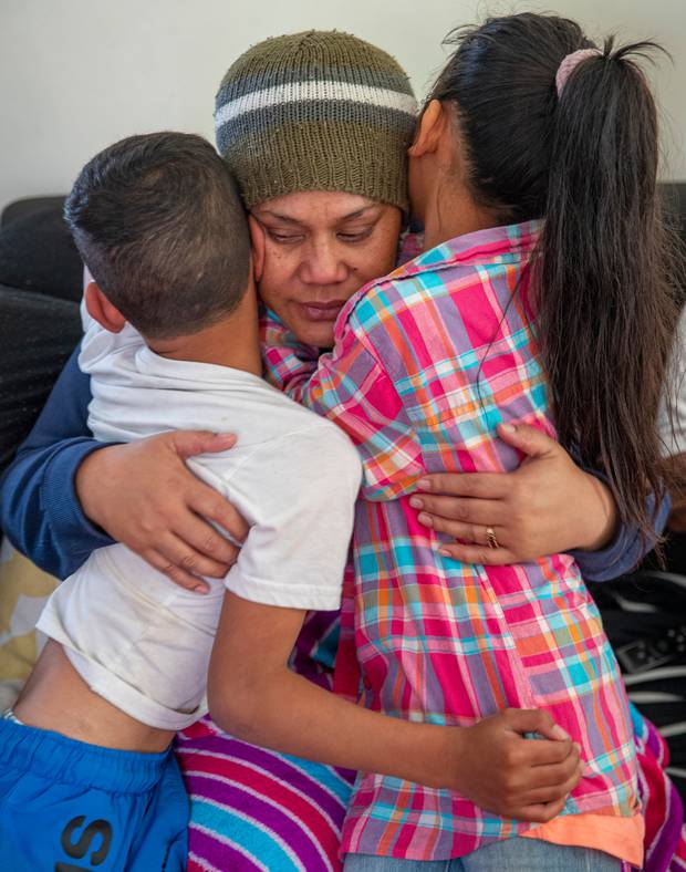 Sauiluma Mulitalo, who has an aggressive form of colon cancer is worried that her 8 children in her care ranging from 3-18 will not be cared for if her partner is deported. Photo/NZH Peter Meecham