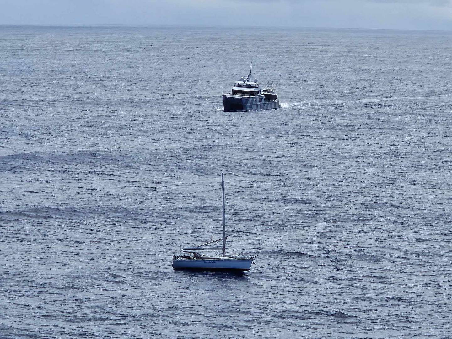 Sir Michael Hill's private yacht The Beast was the second ship on the scene to assist the yacht in distress. Photo / Ali Gilchrist