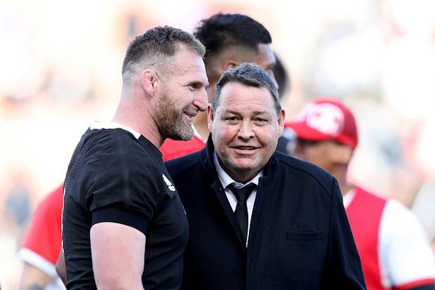 Kieran Read and Steve Hansen. Photo / Photosport