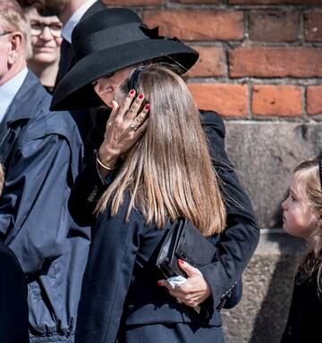 Crown Princess Mary Pictured Consoling Daughter At Funeral Of Asos