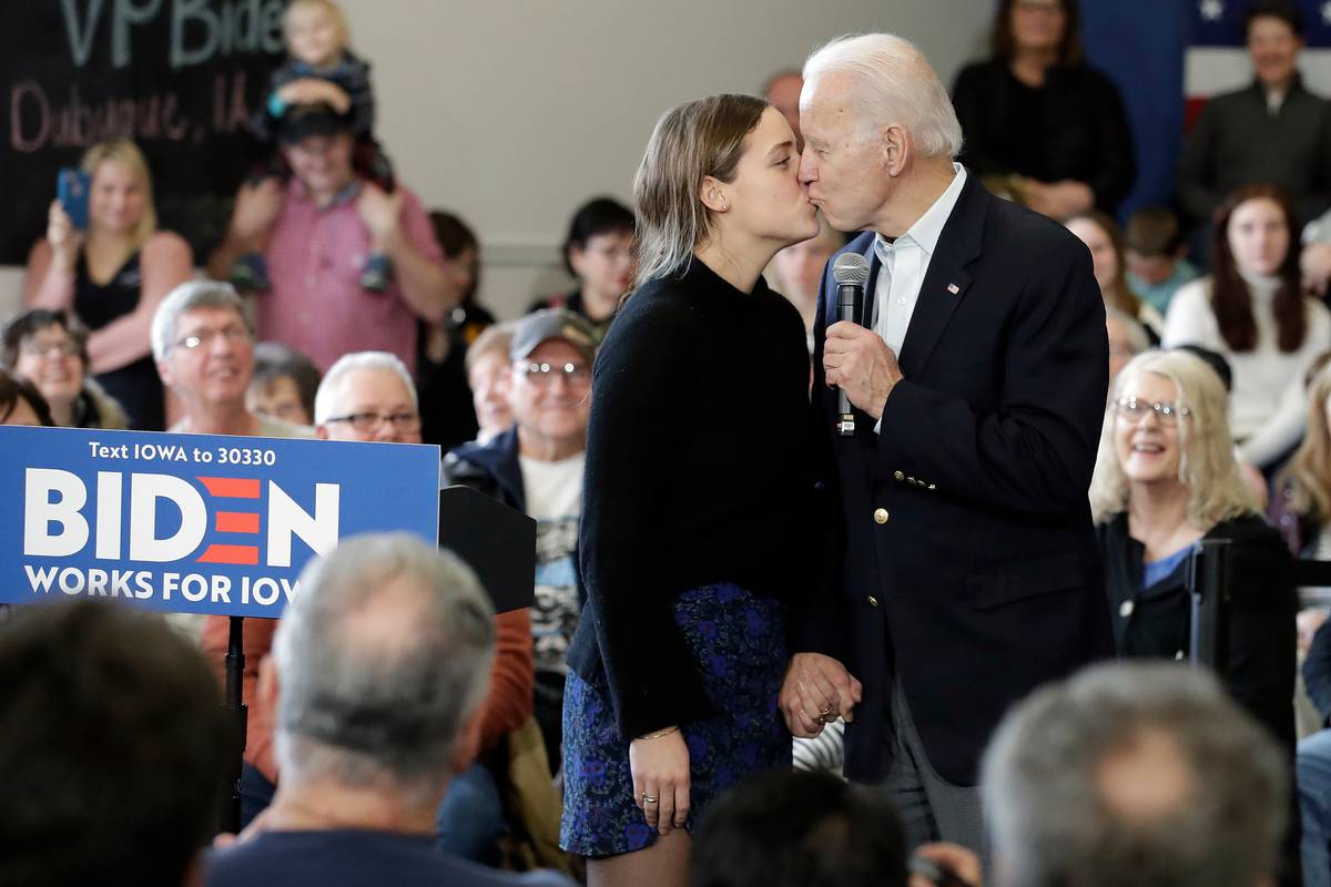 Joe Biden Kisses Granddaughter On Lips During Iowa Rally Nz Herald