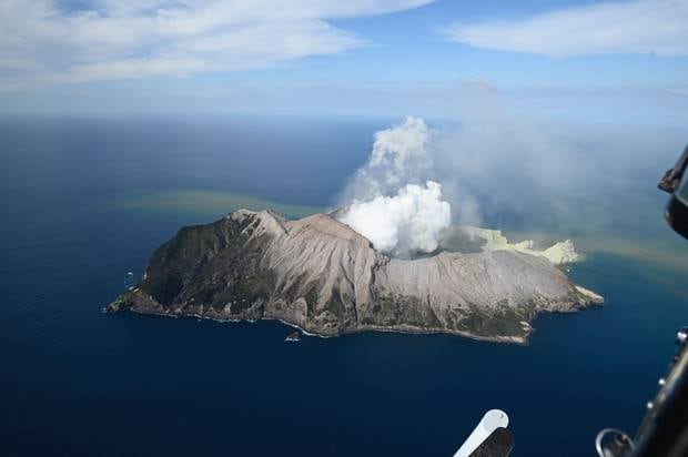 White Island aerial view after the volcanic eruption. Photo / George Novak