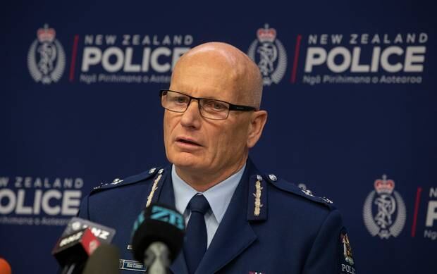 Police Deputy Commissioner Mike Clement announcing details of the firearms buy-back and amnesty in Wellington in June. Photo / Mark Mitchell