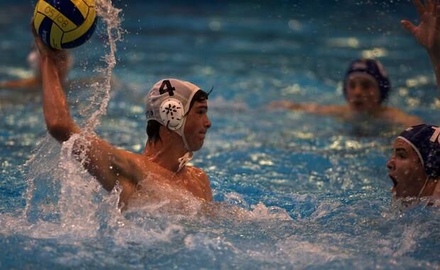 Finn Lowery competing for Rangitoto College in water polo in 2005. Photo / File