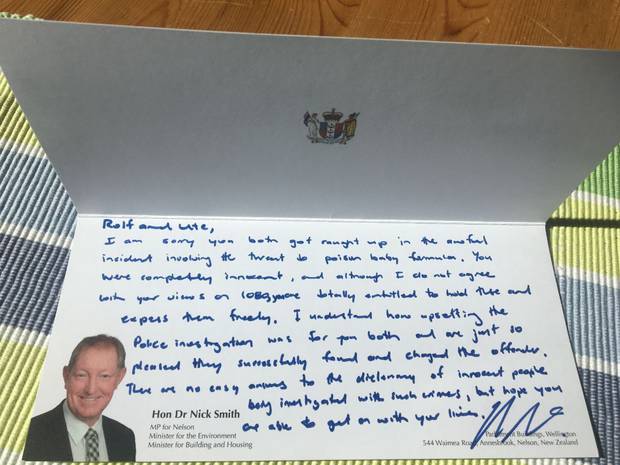 Former Conservation Minister Nick Smith told the Kleines how 