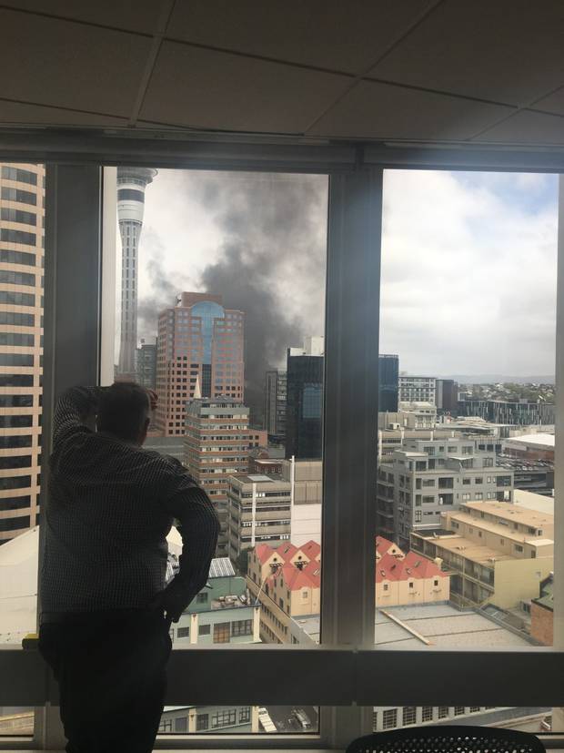 The view from a nearby office. 