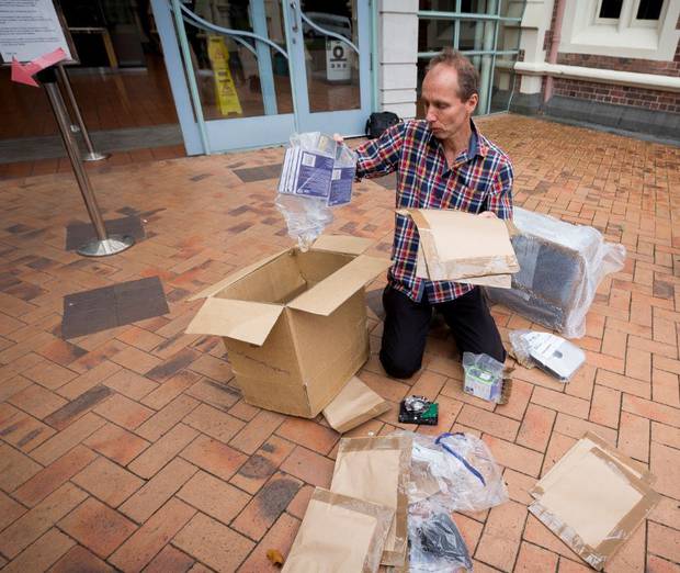 Nicky Hager at the High Court at Auckland where he won the right to have material seized from his house returned, sealed and not examined by police.